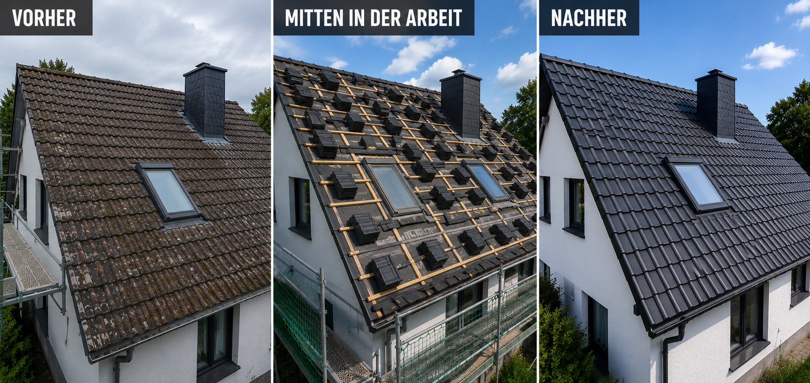 Dachsanierung in Moers mit neuer Eindeckung
